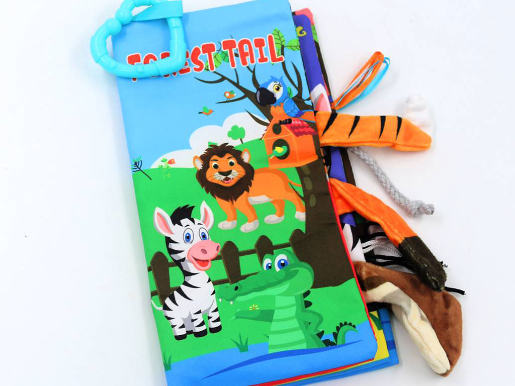 کتاب پارچه ای دم دار نوزادی طرح حیوانات