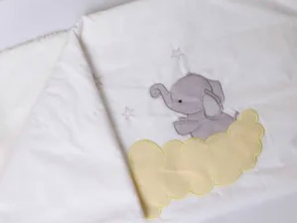 سرویس خواب دم دستی مسافرتی نوزادی مجموعه 3 عددی تشک، لحاف و بالشت با بسته بندی کیفی طرح فیل و ماه خاکستری  الا ELA