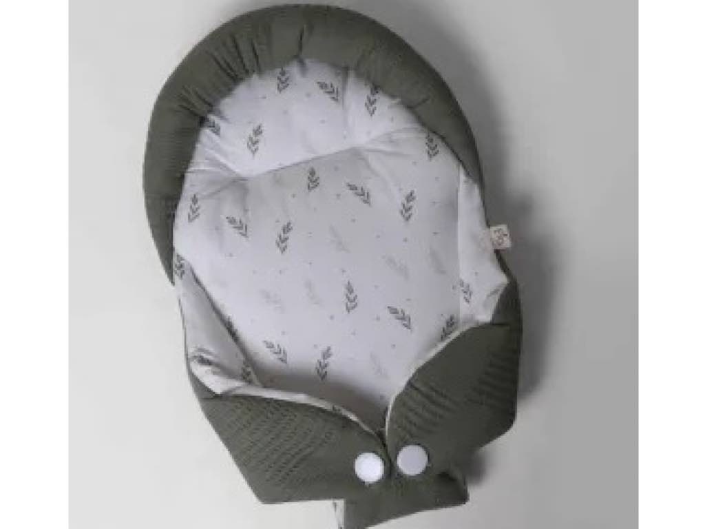 ست تشک لبه دار و آغوشگیر (قنداق سوئیسی) پیکه با بالشت و روانداز و زیرانداز تعویض طرح صلح سبز ELA