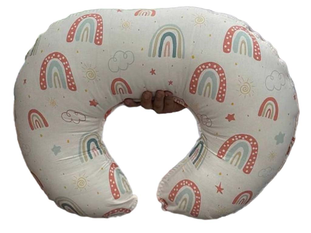 بالشت چند منظوره شیردهی نوزاد طرح آبرنگی رنگین کمان صورتی  الا ELA