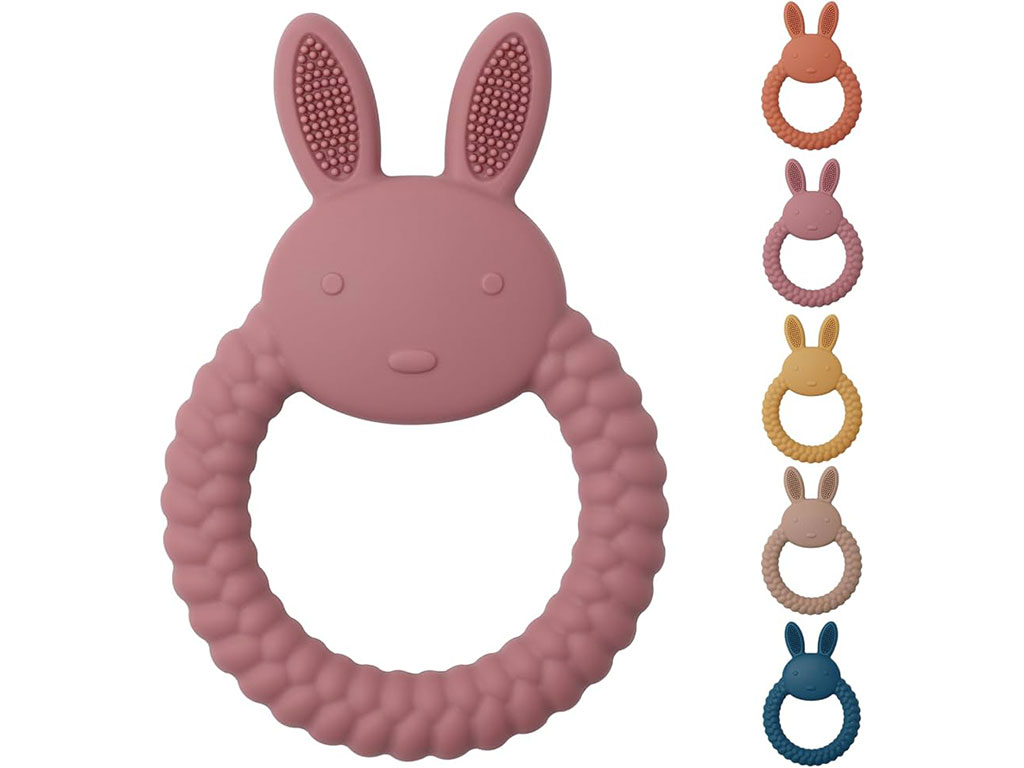 دندانگیر سیلیکونی نوزادی قابدار طرح خرگوش