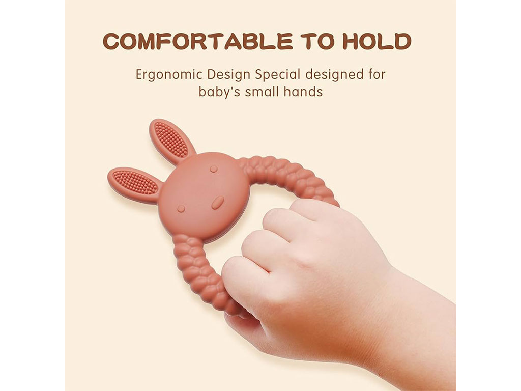 دندانگیر سیلیکونی نوزادی قابدار طرح خرگوش