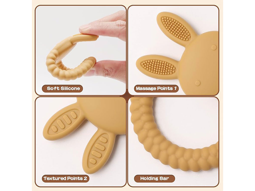 دندانگیر سیلیکونی نوزادی قابدار طرح خرگوش