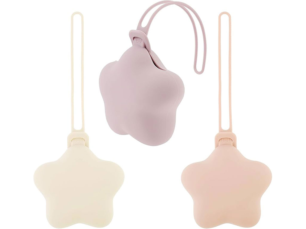 قاب پستانک زیپ دار  تمام سیلیکونی بند دار طرح ستاره