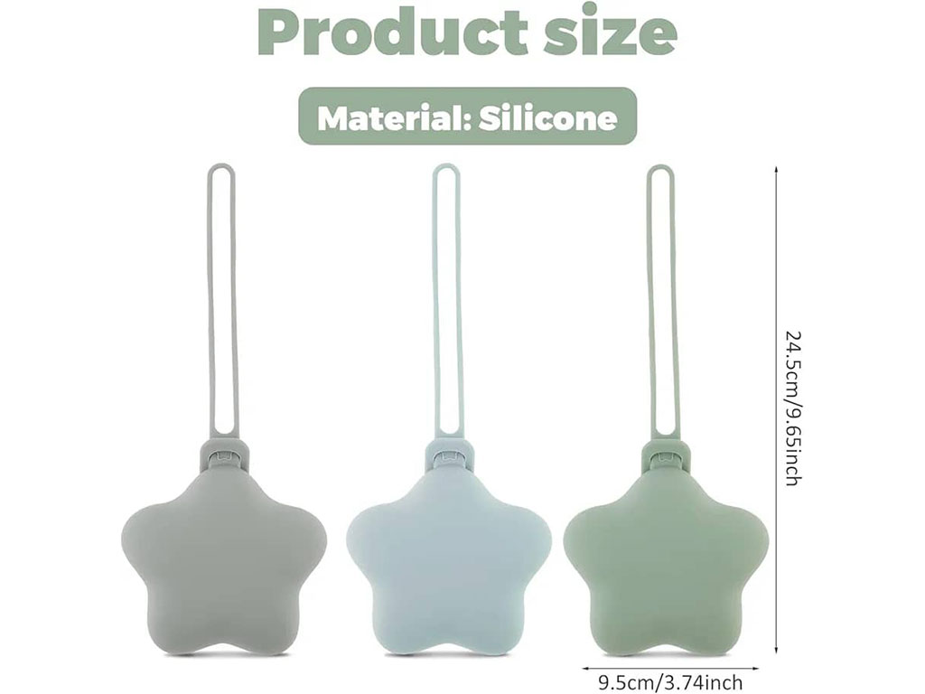 قاب پستانک زیپ دار  تمام سیلیکونی بند دار طرح ستاره