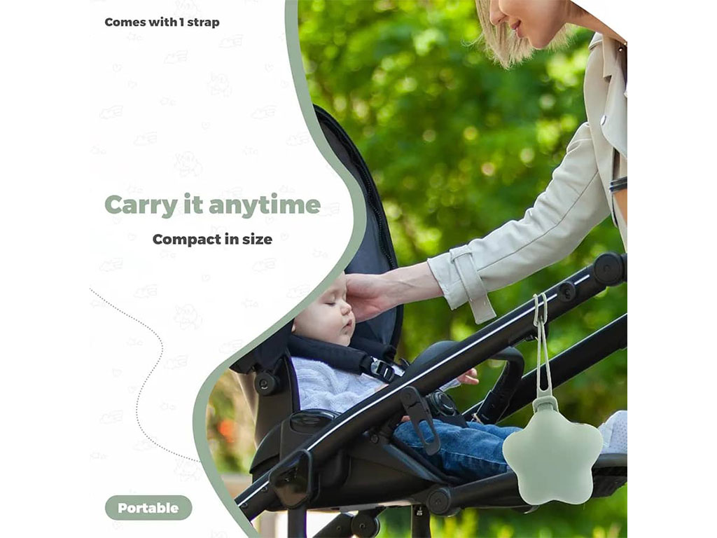 قاب پستانک زیپ دار  تمام سیلیکونی بند دار طرح ستاره