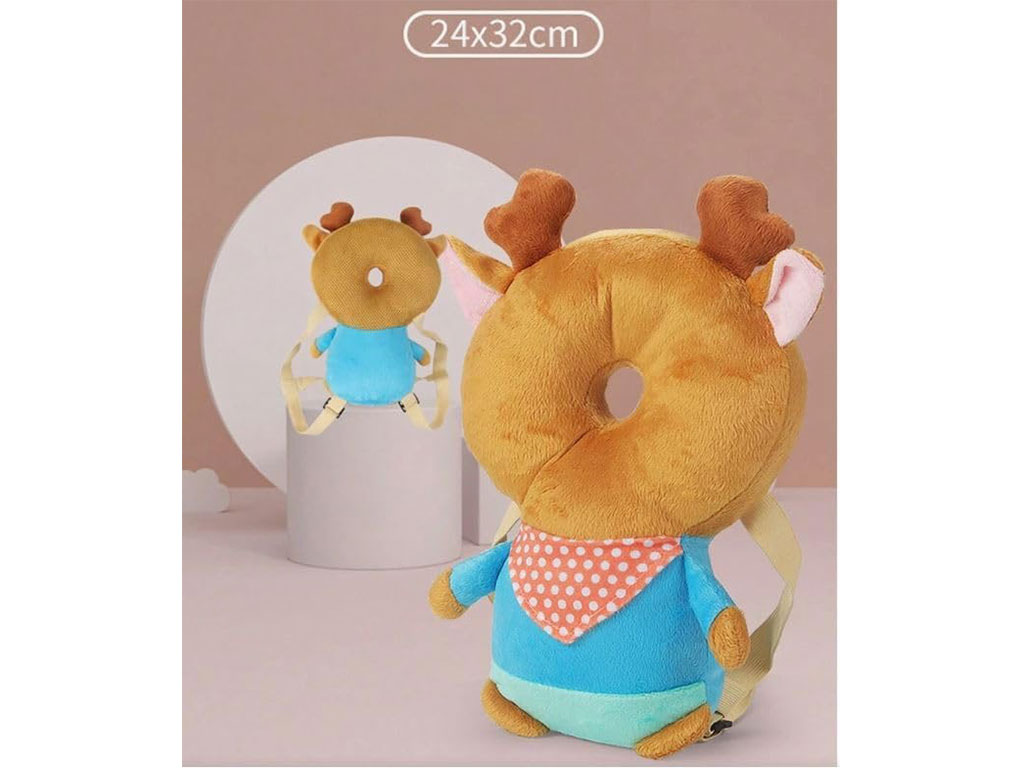 ضربه گیر عروسکی سر نوزاد و کودک مدل کوله پشتی طرح حیوانات