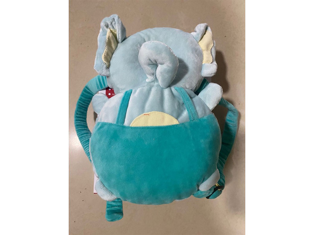 ضربه گیر عروسکی سر نوزاد و کودک مدل کوله پشتی طرح فیل