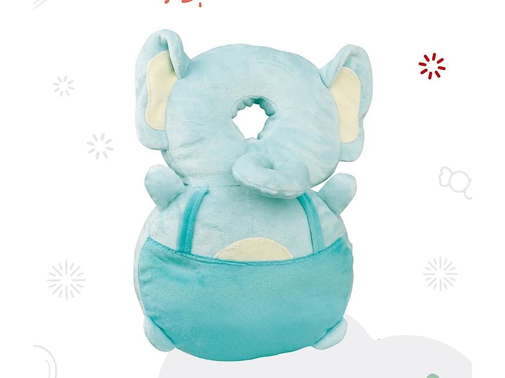 ضربه گیر عروسکی سر نوزاد و کودک مدل کوله پشتی طرح فیل