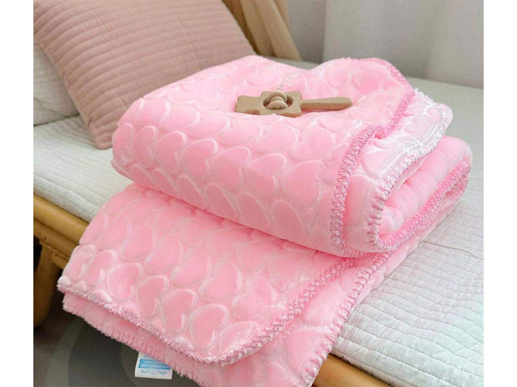 پتو پولیشی مخملی نوزادی طرح قلب