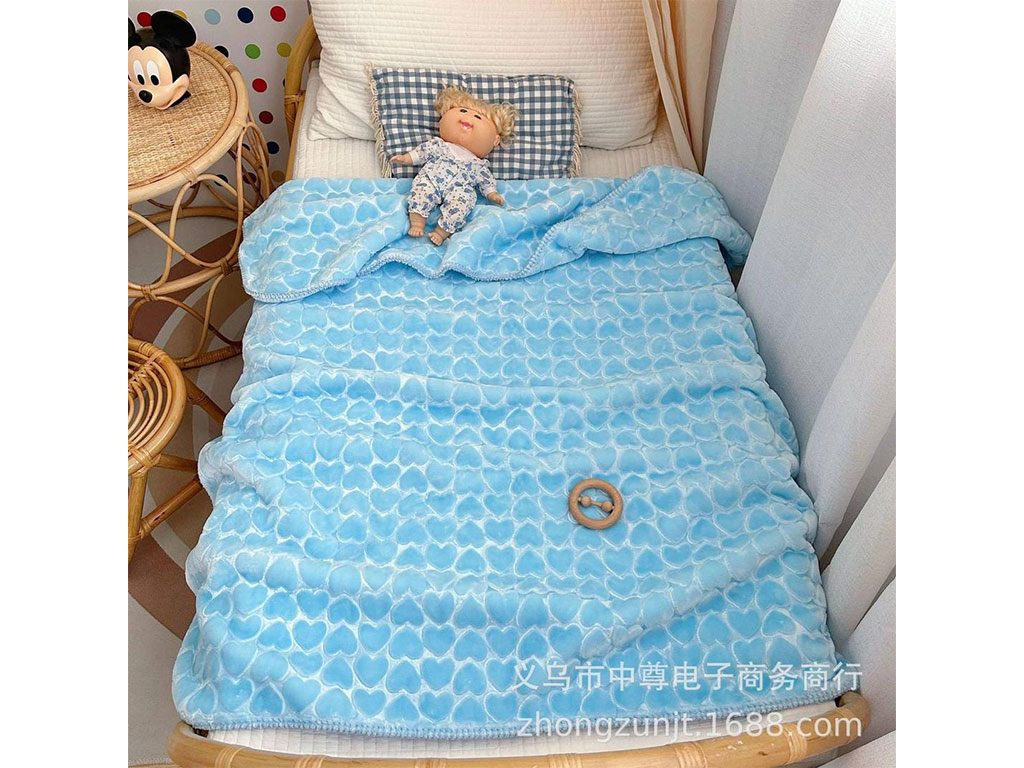 پتو پولیشی مخملی نوزادی طرح قلب