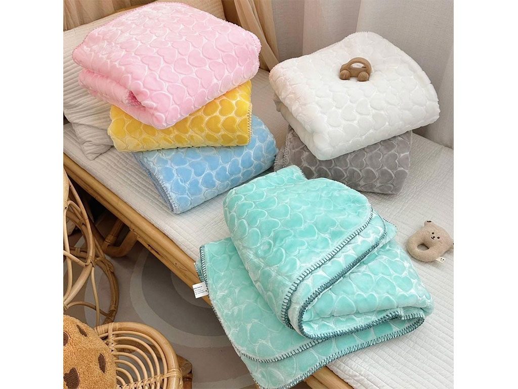 پتو پولیشی مخملی نوزادی طرح قلب