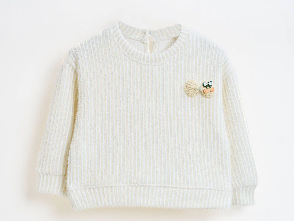 بلوز  موهر میله ای دخترانه نباتی رنگ بشیر