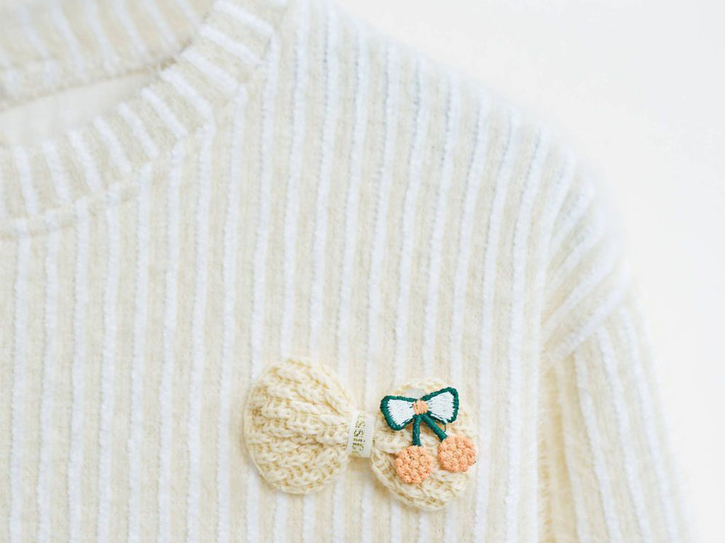 بلوز  موهر میله ای دخترانه نباتی رنگ بشیر