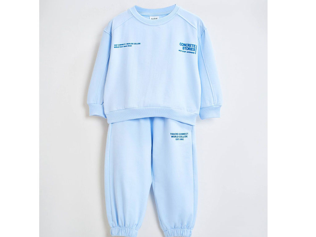 ست بلوز و شلوار دورس نوزاد و کودک  رنگ آبی آسمانی   بشیر