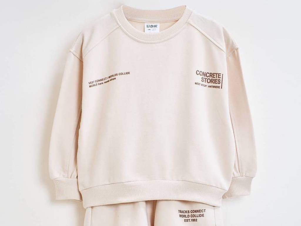 ست بلوز و شلوار دورس نوزاد و کودک  رنگ کرم نسکافه ای  بشیر