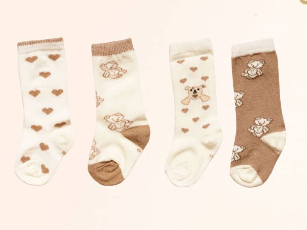 جوراب ساق دار طرح دار فانتزی 18-12 ماه