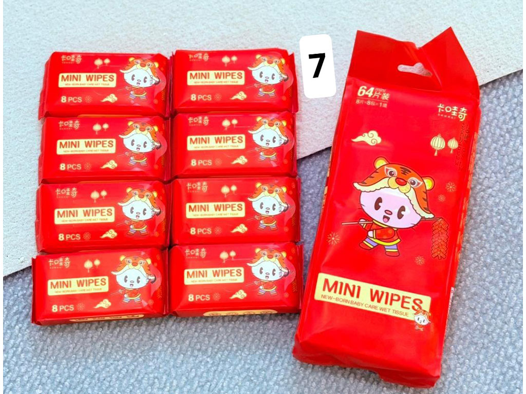 دستمال مرطوب بچگانه 8 عددی (سایز کوچک)