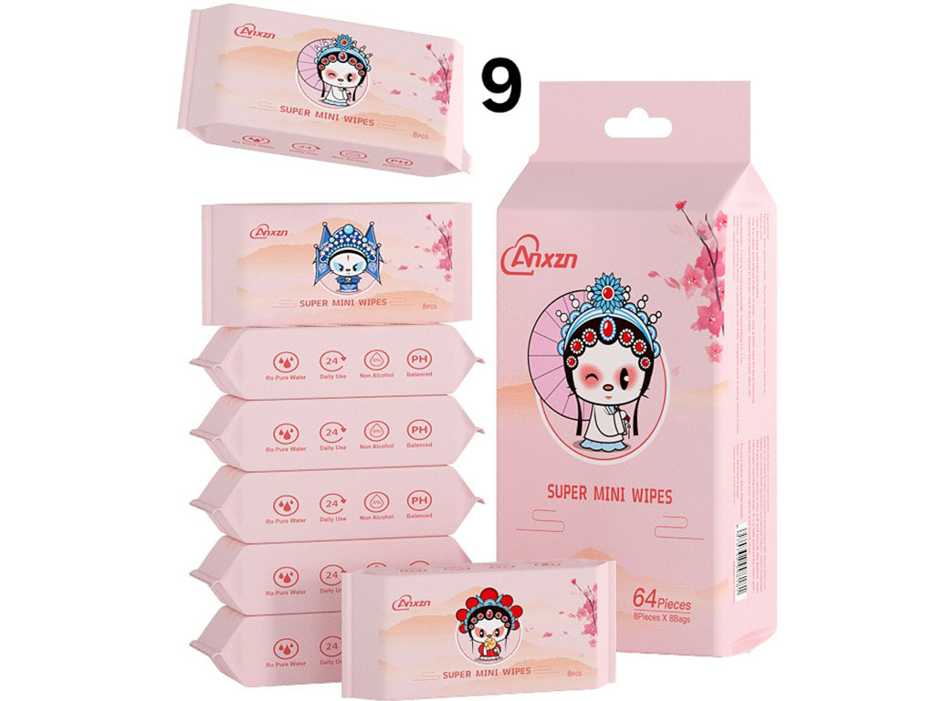 دستمال مرطوب بچگانه 8 عددی (سایز کوچک)