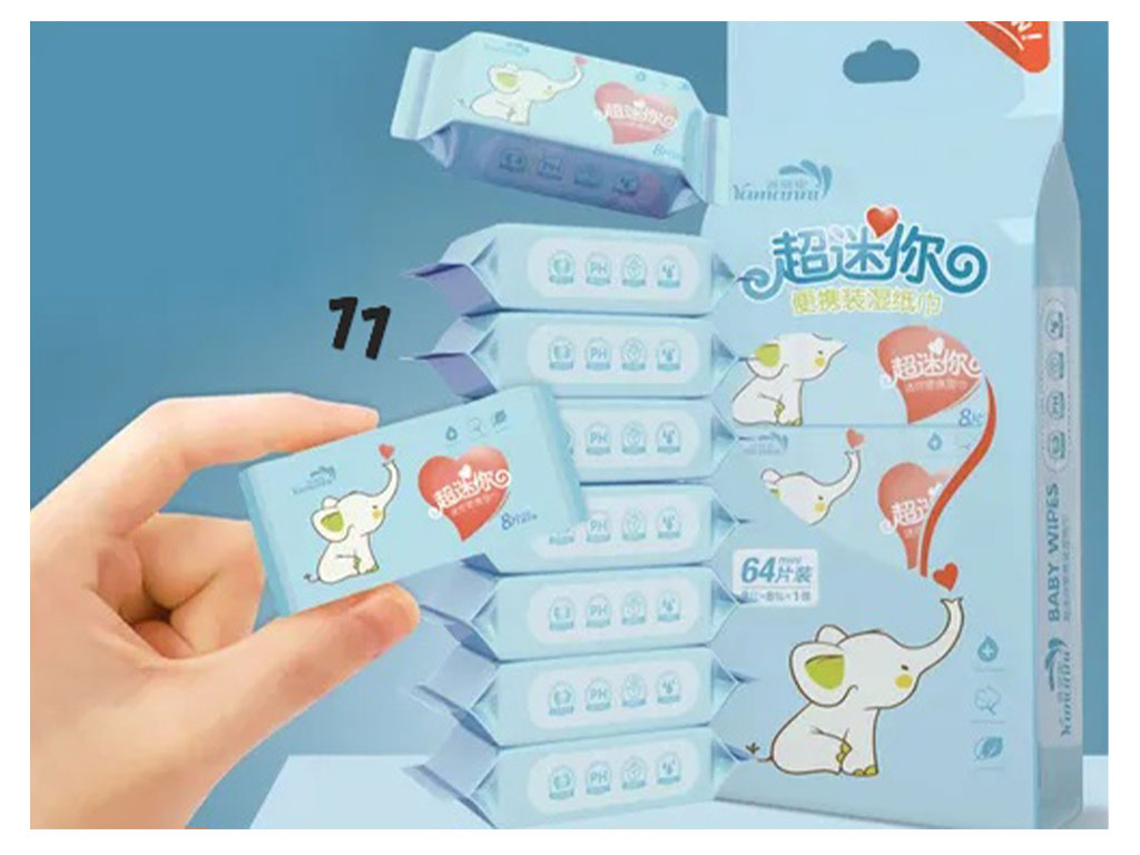 دستمال مرطوب بچگانه 8 عددی (سایز کوچک)