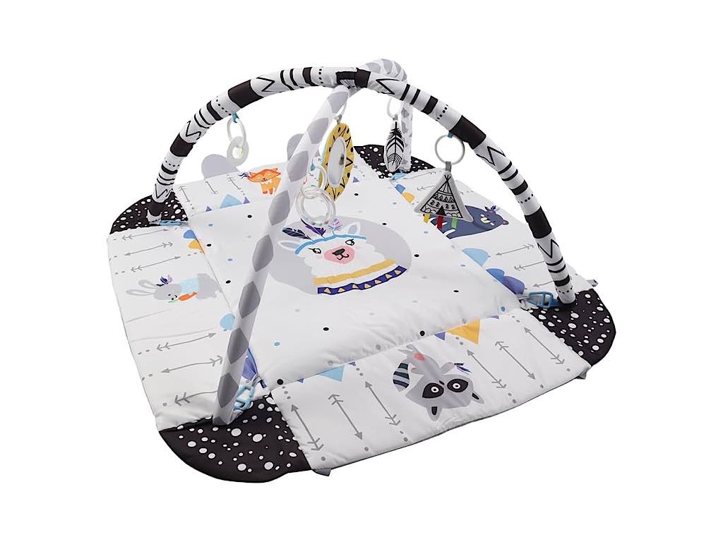 تشک بازی 3 کاره دارای جغجغه و توپ رنگی مدل خرگوش و حیوانات جنگل