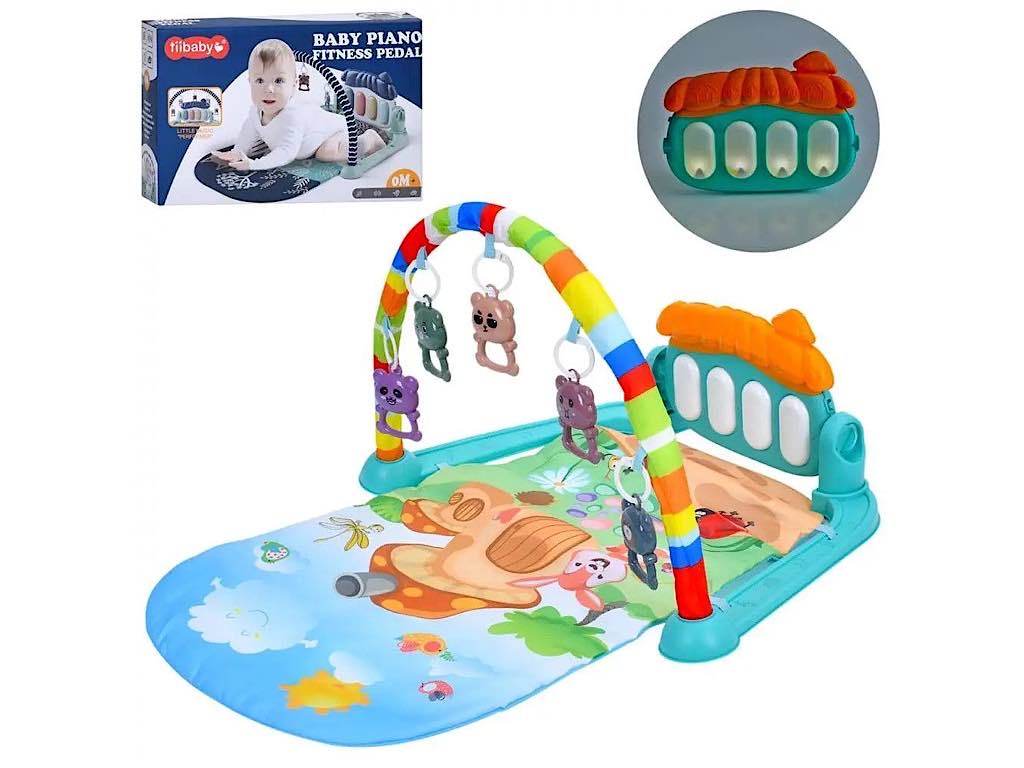 تشک بازی نوزادی موزیکال دارای پیانو طرح حیوانات و جنگل