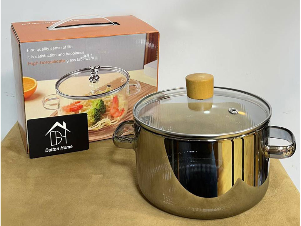 قابلمه پیرکس دسته دار   طرح شیاردار 1800 میلی لیتری