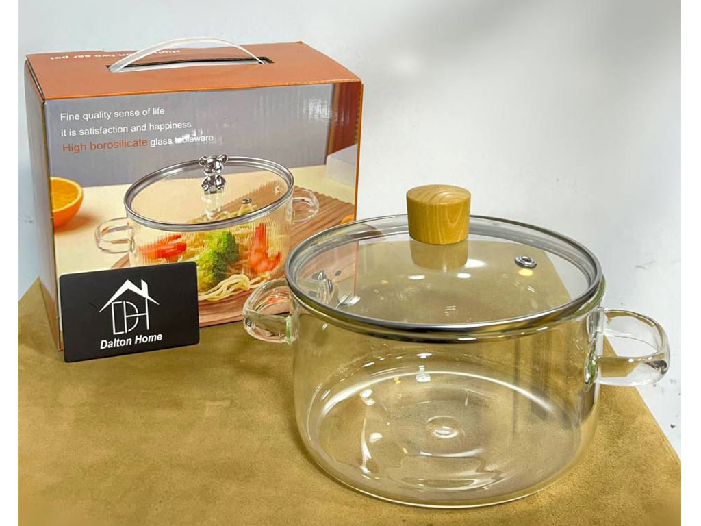 قابلمه پیرکس دسته دار   طرح شیاردار 1800 میلی لیتری