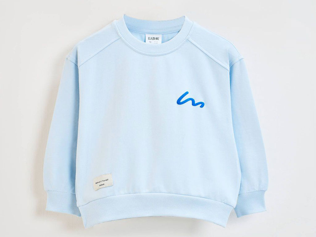 بلوز آستین بلند دورس رنگ آبی آسمانی بشیر Bashir