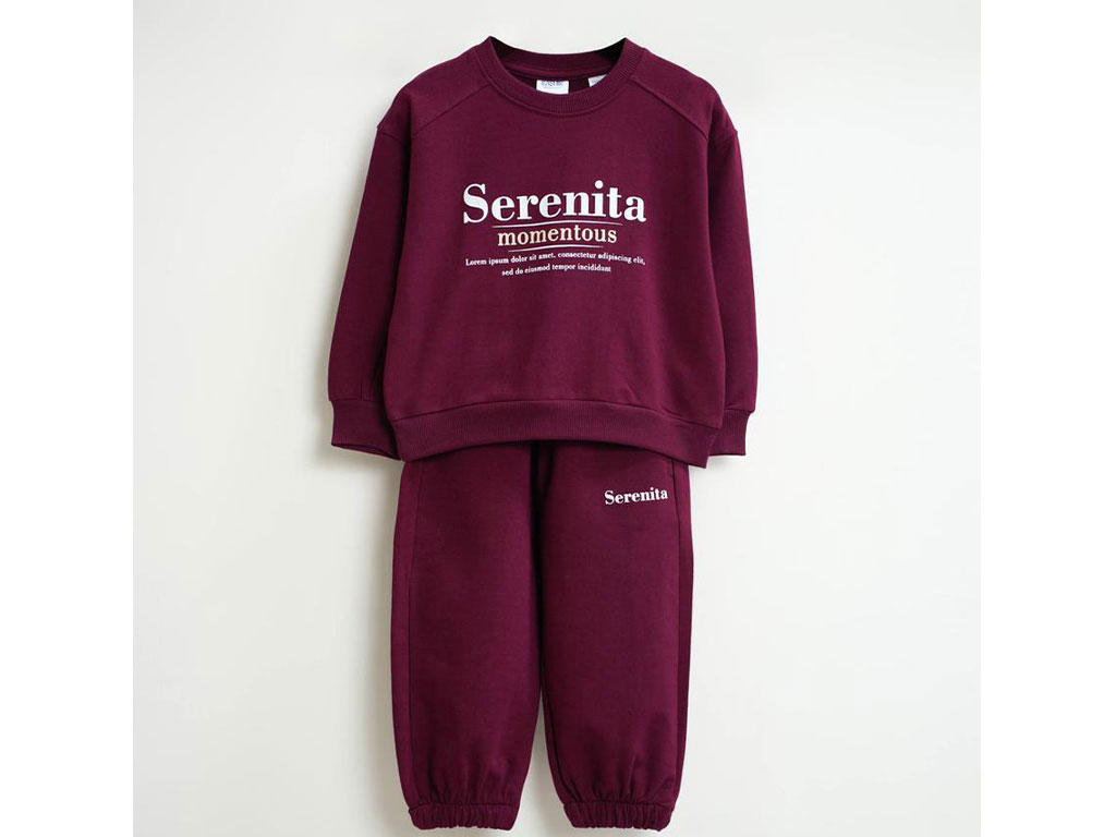 ست بلوز و شلوار دورس نوزاد و کودک  رنگ زرشکی بشیر