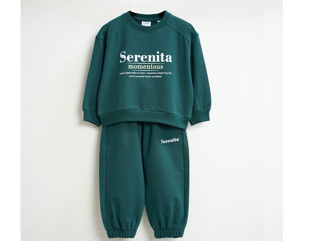 ست بلوز و شلوار دورس نوزاد و کودک  رنگ سبز  تیره بشیر