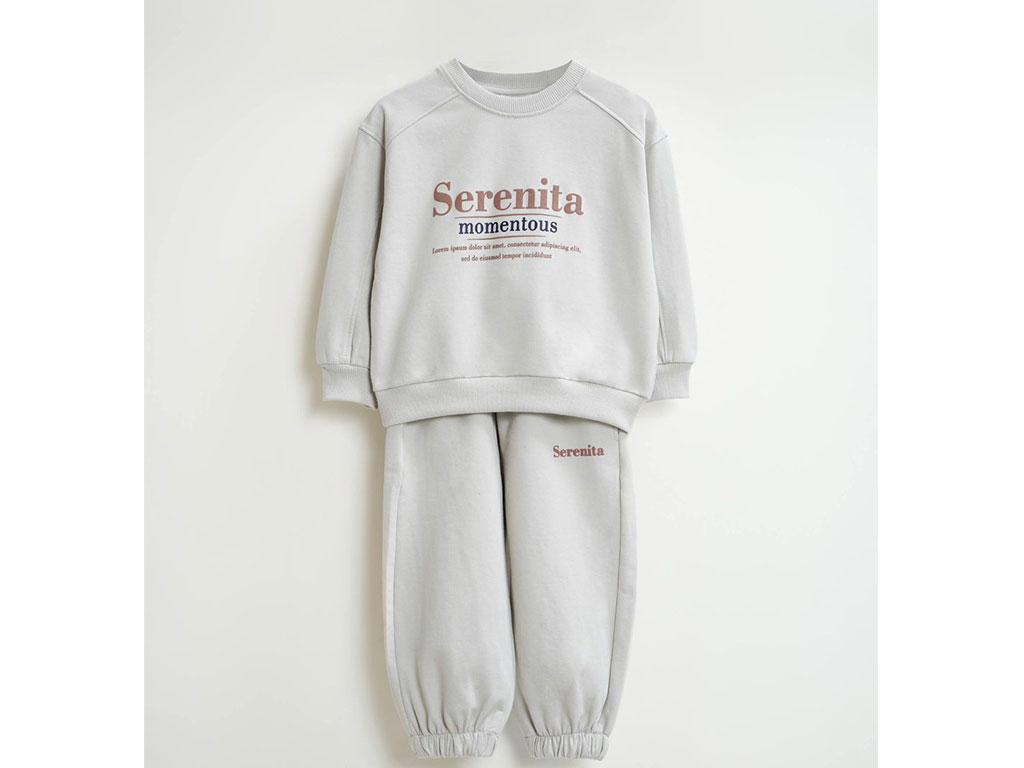 ست بلوز و شلوار دورس نوزاد و کودک  رنگ استخوانی تیره بشیر