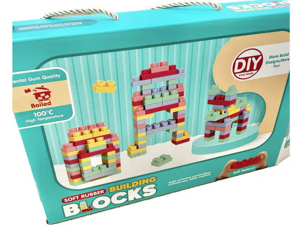 لگو سازه های نرم سیلیکونی 62 قطعه اسباب بازی