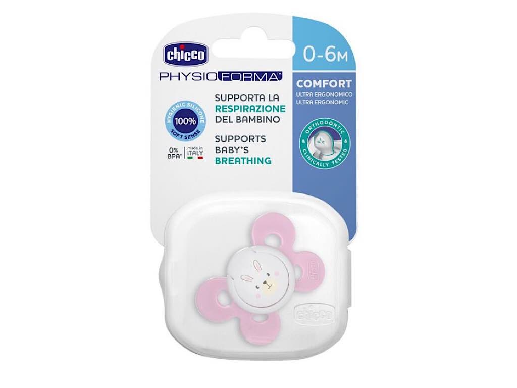پستانک سیلیکونی دخترانه مدل فیزیو کامفورت 0 الی 6 ماه چیکو Chicco