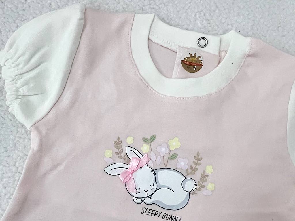 بلوز آستین کوتاه نوزادی طرح خرگوش بانی نی نی سان nini sun