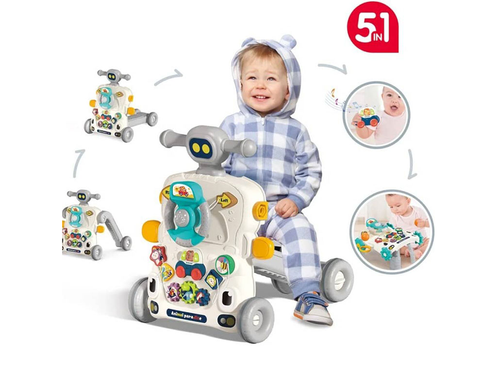 واکر موزیکال و میز بازی کودک 5 کاره اسباب بازی ibi irn