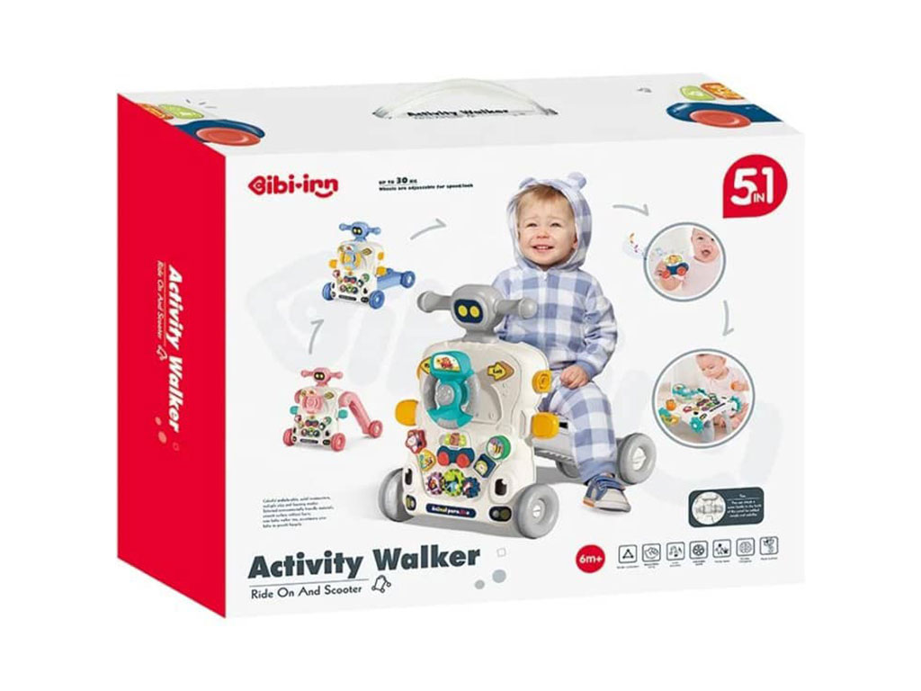 واکر موزیکال و میز بازی کودک 5 کاره اسباب بازی ibi irn