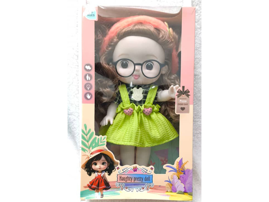 عروسک سیلیکونی موزیکال دخترانه عینک دار اسباب بازی