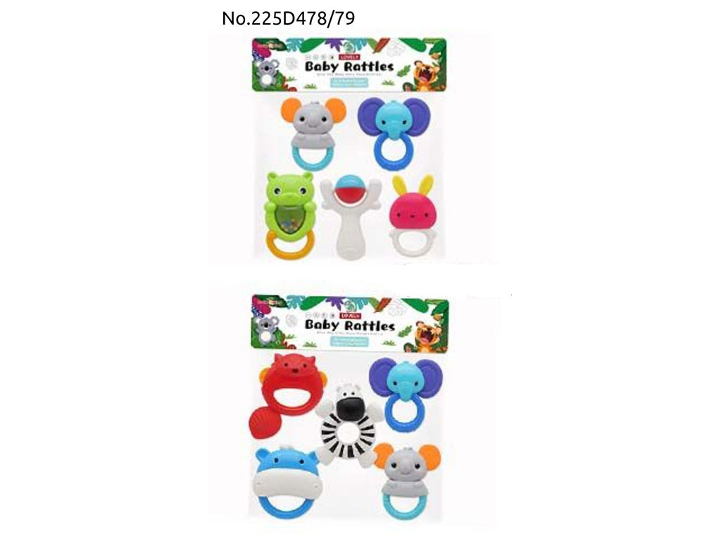 جغجغه دندانگیر پنج عددی طرح حیوانات