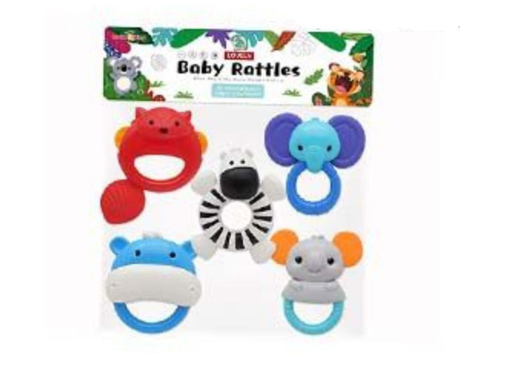 جغجغه دندانگیر پنج عددی طرح حیوانات