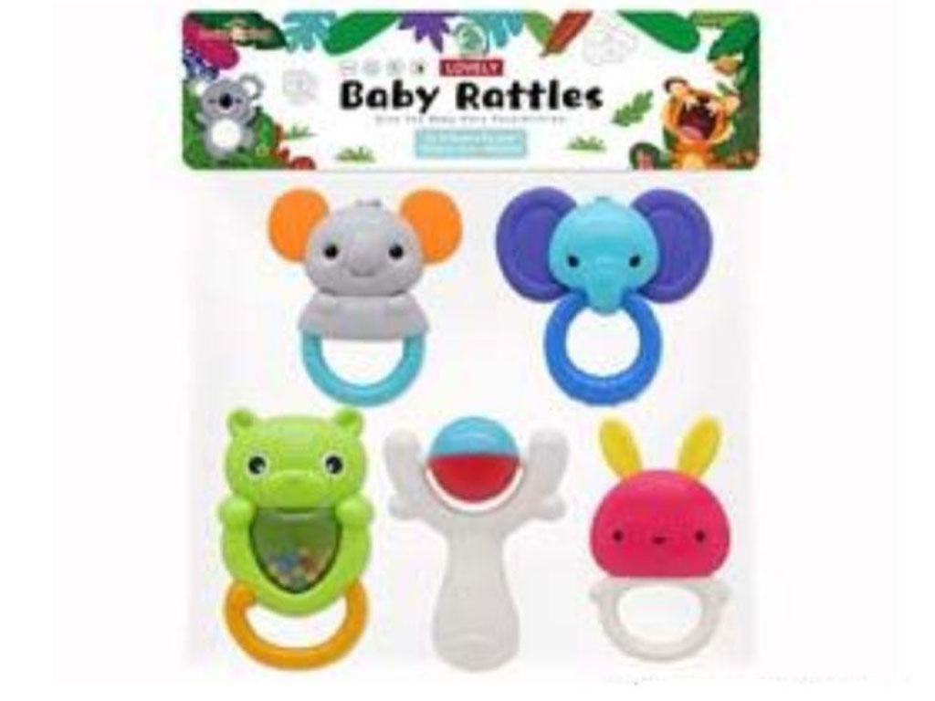 جغجغه دندانگیر پنج عددی طرح حیوانات