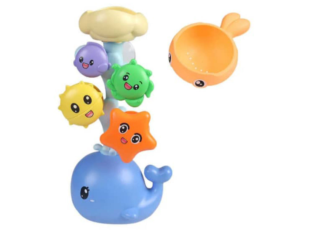 اسباب بازی داخل حمام چرخشی طرح نهنگ مدل آب ریز