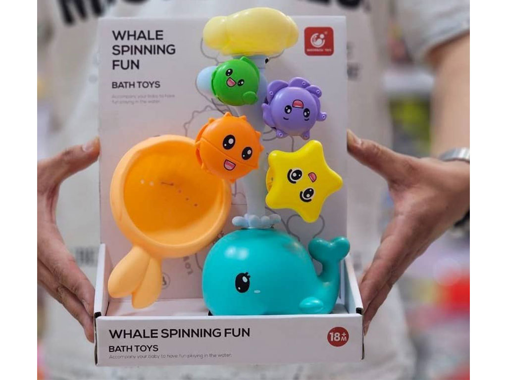 اسباب بازی داخل حمام چرخشی طرح نهنگ مدل آب ریز