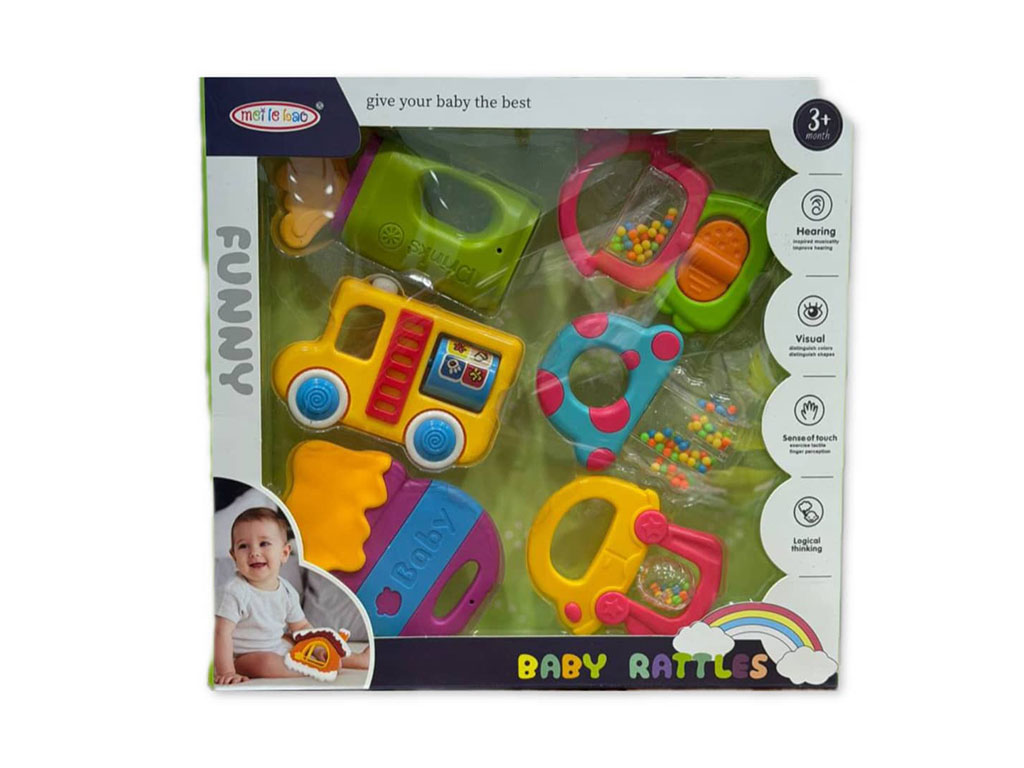 ست جغجغه و دندانگیر نوزادی 6 عددی