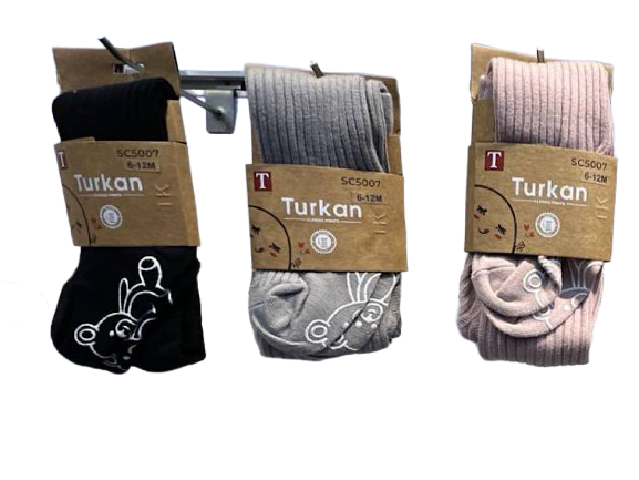 جوراب شلواری  نوزادی دخترانه12-6ماه طرح کبریتی turkan