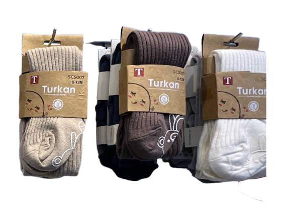 جوراب شلواری  نوزادی دخترانه12-6ماه طرح کبریتی turkan