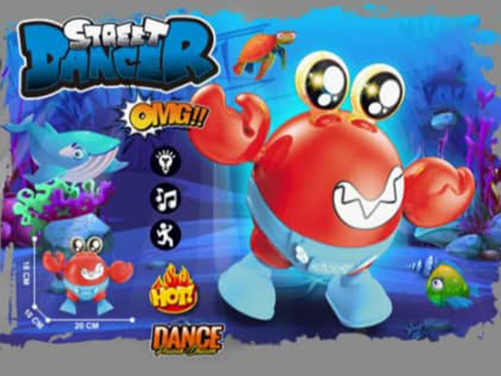 عروسک آقای خرچنگ موزیکال، چراغ دار و رقاص اسباب بازی