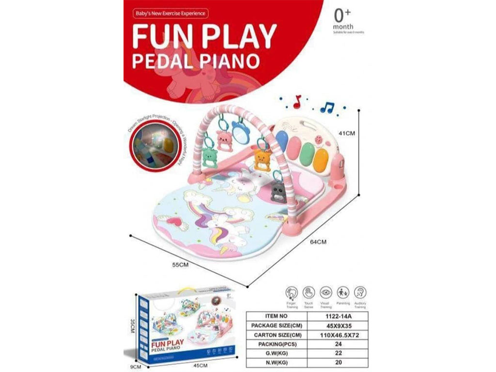تشک بازی موزیکال نوزادی دارای پیانو مدل پلی فان