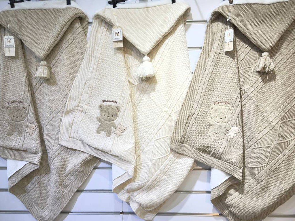 پتو دورپیچ کلاه دار بافت نوزادی طرح خرس تدی ماماسی Mama See