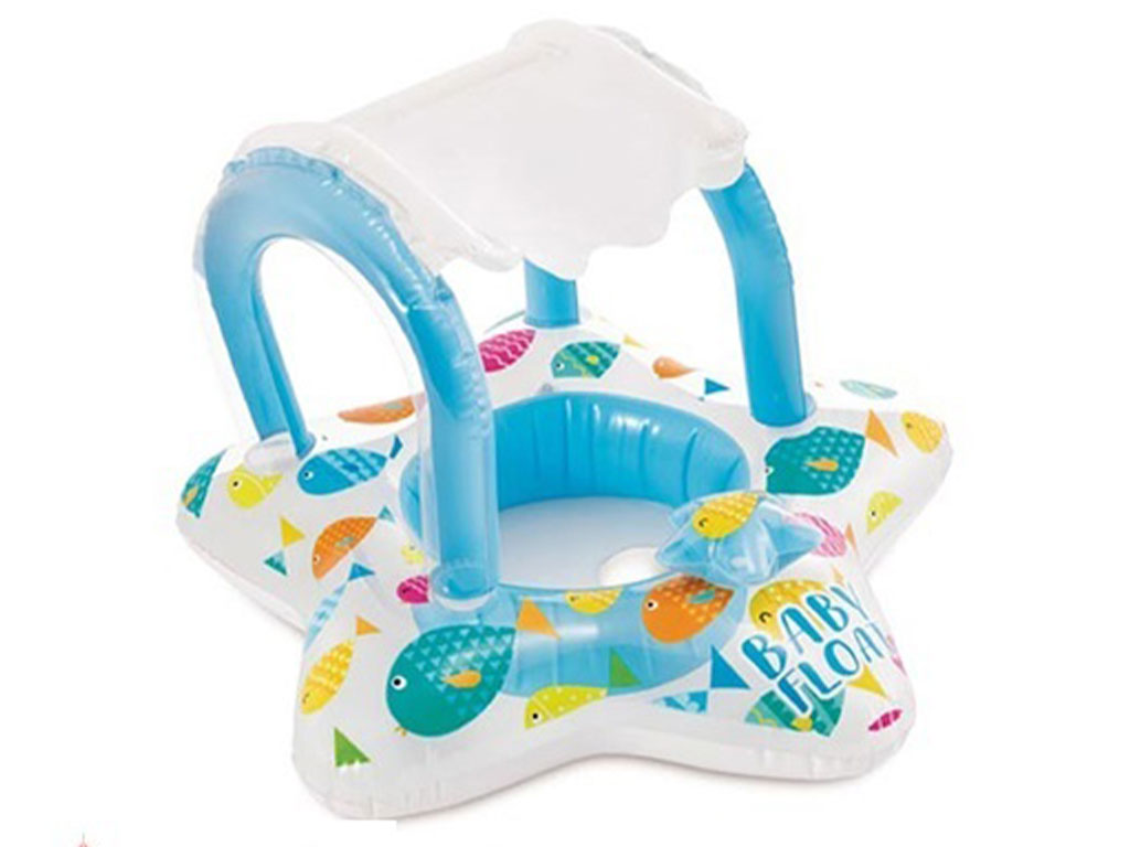 تیوپ بادی شورتی کودک سایبان دار (شناور بادی شورتی) طرح ستاره اینتکس intex